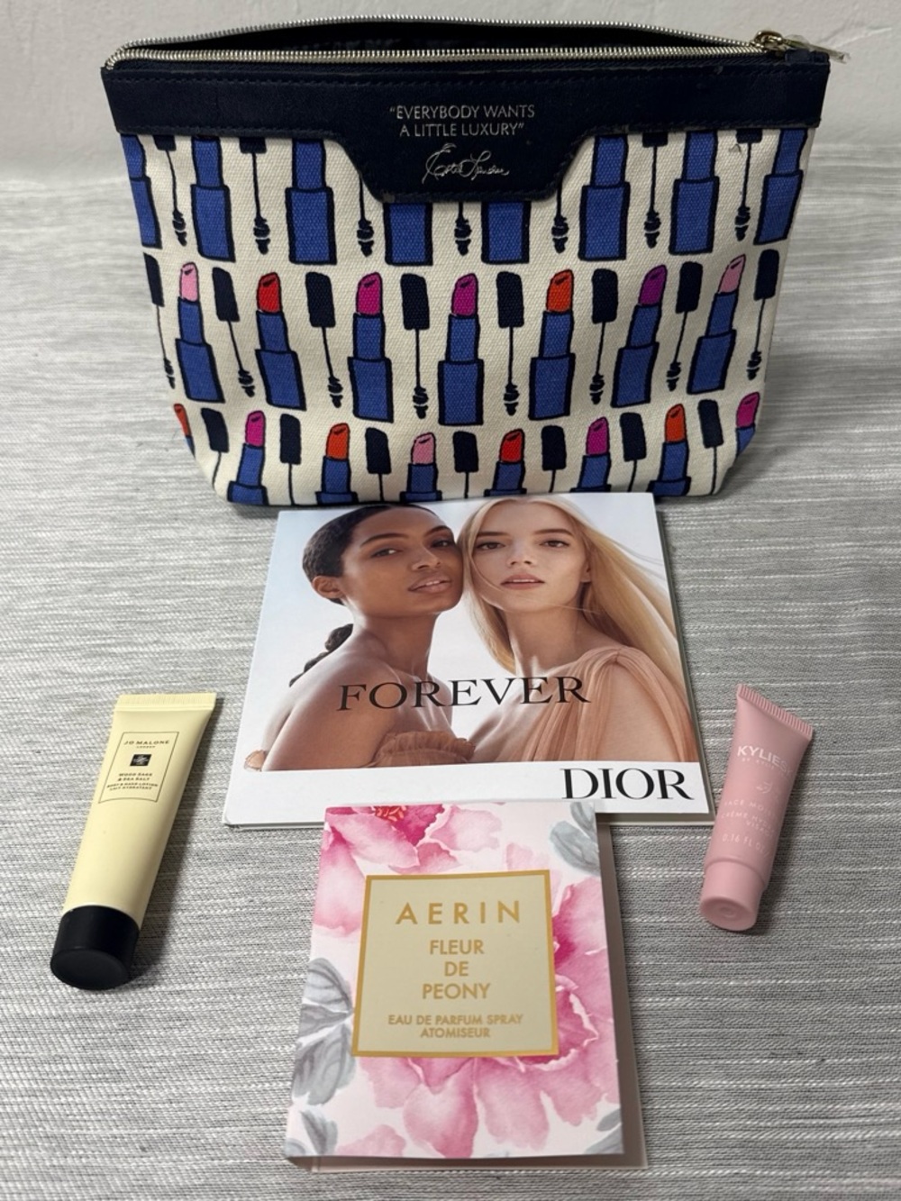 Estée Lauder Cosmetic Pouch with Lipstick Print with Samples included